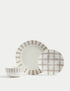 12 Piece Linear Striped Dinner Set
